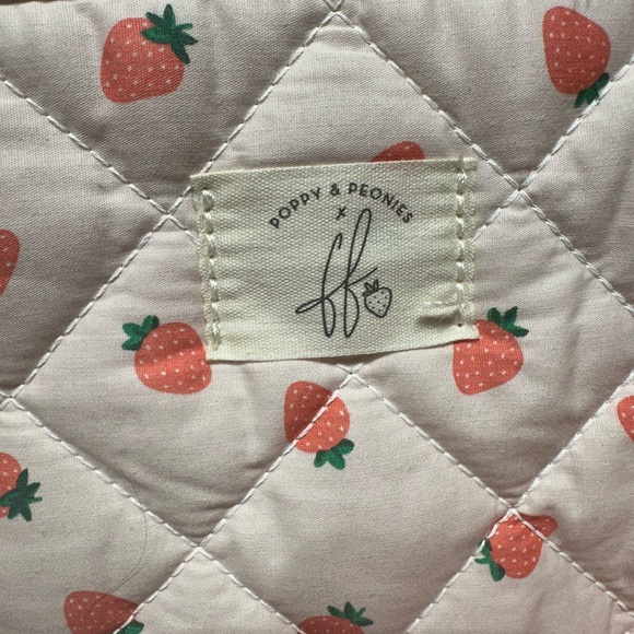 Poppy and Peonies On The Go Tote Mini Strawberry Print - Picture 4 of 10